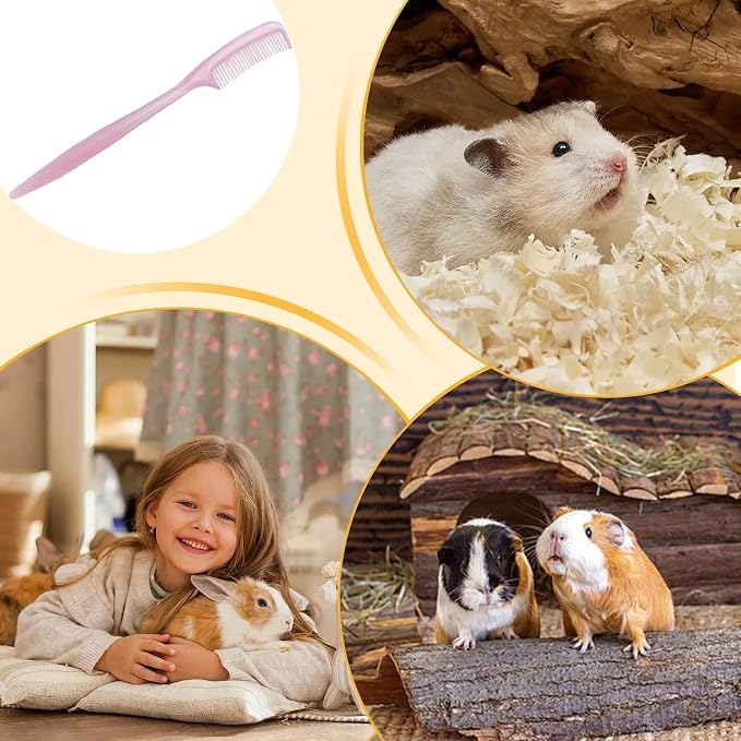 Bunny Grooming Brush 10 Pieces Small Animal Shredding Tool | Hamster Comb for Tiny Pet Ferret Indoor Home Coat Sensitive Skin Daily Care