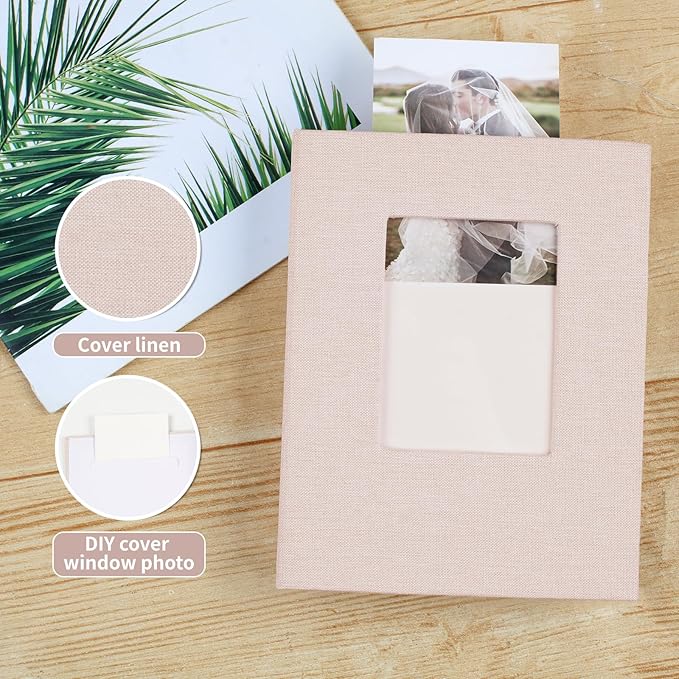 vivinin 2 Pack Photo Album 5x7, Linen Cover Photo Book, Small Photo Album Book for 36 Pockets Hold 72 Pictures, Picture Book for Photos Family Anniversaries Baby Vacations (Off-White)
