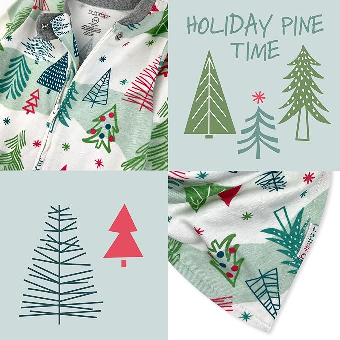 JAMIE Matching Family Jammies Holiday Pajamas 100% Organic Cotton PJs Adults, Kids, Toddlers, Baby, Pets