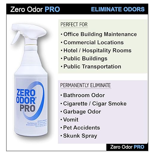 Zero Odor –Professional Odor Eliminator Bundle- Eliminate Extreme Air & Surface Odor– Patented Molecular Technology Best for Strong, persistent odor- Smell Great Again, 32oz & 128oz Refill White