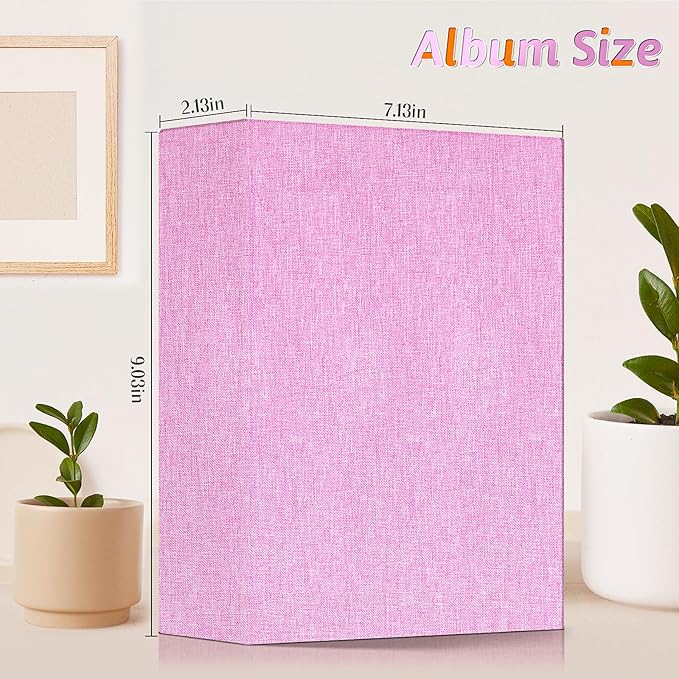 Popotop Photo Album 4x6 200 Pockets for Wedding Gifts,Linen Hardcover Picture Albums for Family Anniversary Baby Vacation Pictures