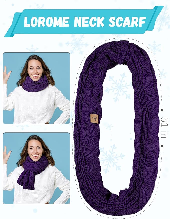 Winter Beanie Hat Scarf Gloves, Warm Fleece Knit Hats Touch Screen Gloves Neck Scarf Set Winter Gifts for Unisex Adult