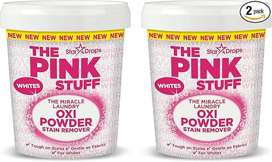 Stardrops - The Pink Stuff - The Miracle Laundry Oxi Powder Stain Remover For White’s Bundle (2 Whites Powder), 4.40 Pound (Pack of 2) (PS2LW)