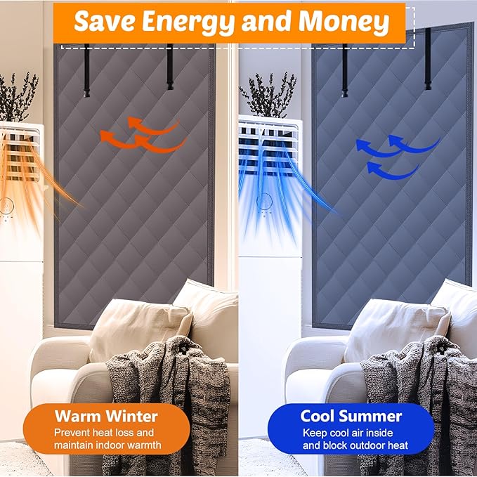 3 Layer 39x63in Thermal Insulated Window Cover for Winter,Roll-Up Insulated Window Blanket with Hook & Loop,Windows Insulation Kit for Bedroom Attic RV to Keep Winter Warm