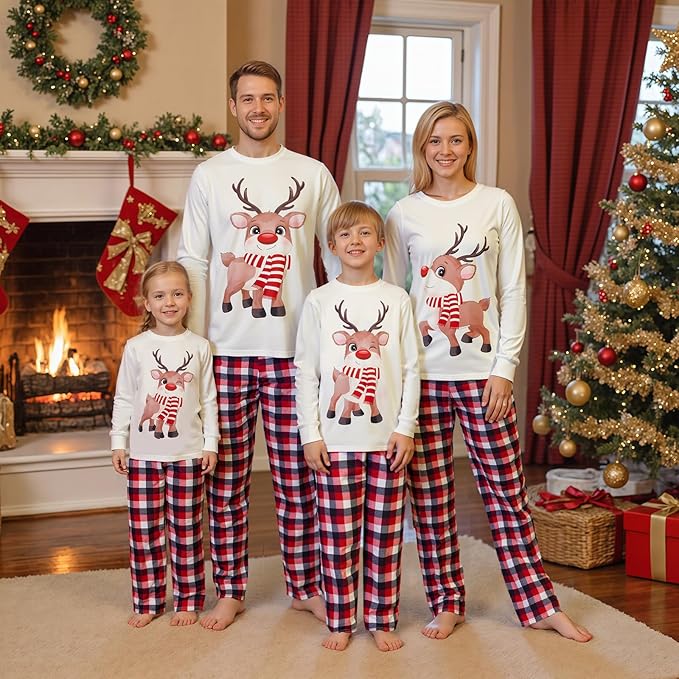 WephuPSho Christmas Family Matching Pajamas, Festive Xmas Jammies Sets for the Whole Family, Holiday Pjs Christmas