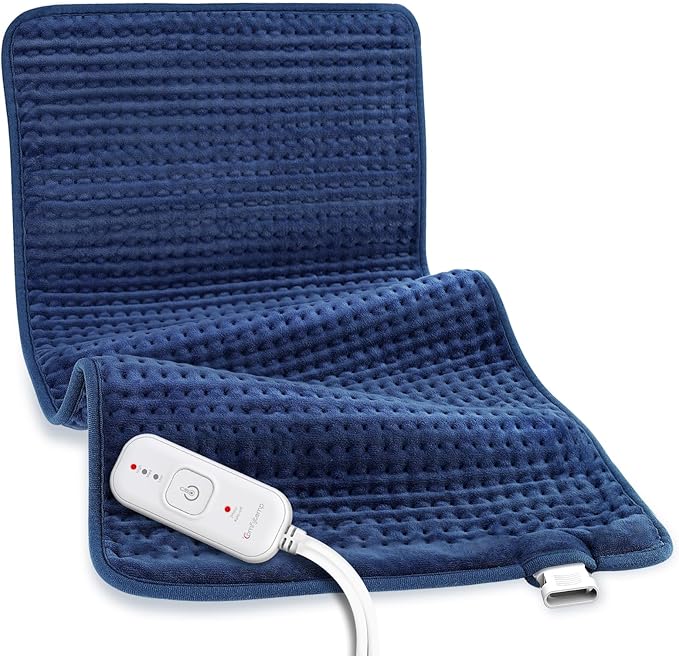 Comfytemp Extra Large Heating Pad for Back & Period, 33''x 17'' King Size, FSA Eligible Items Only List, HSA Approve Electric XL Heated Pad for Shoulder/Neck/Knee, Small Lap Blanket, Washable (Blue)