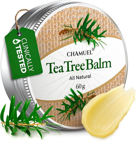 Chamuel Tea Tree Oil Balm - All Natural | Great Cream for Soothing Eczema, Psoriasis, Rashes, Jock Itch, Insect Bites, Folliculitis, Acne, Itches, Cracked Heels, Cuticles, Saddle Sores & more!