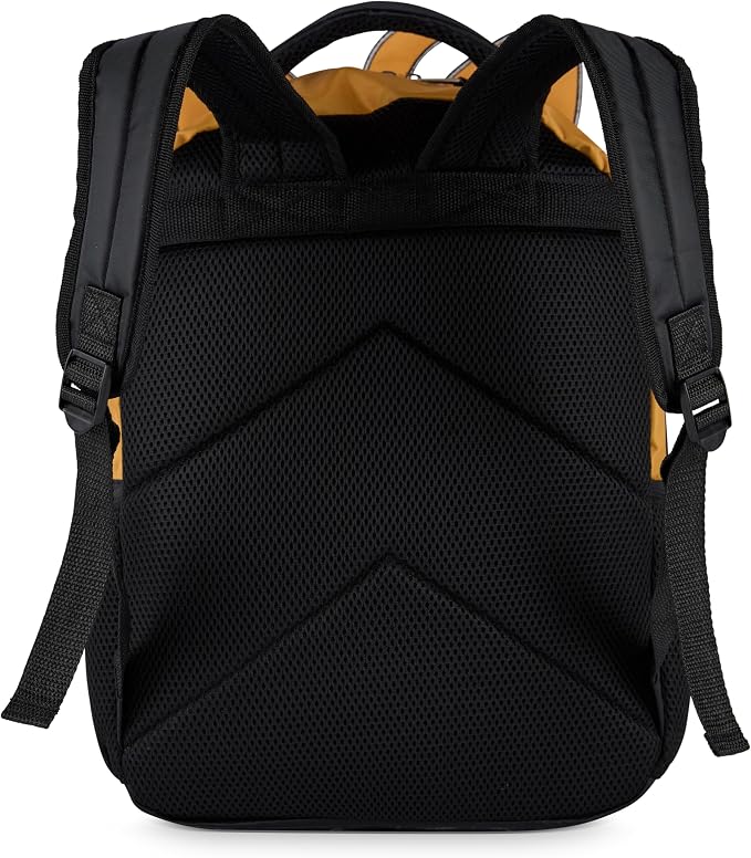 AI ACCESSORY INNOVATIONS Sonic The Hedgehog Backpack for Boys & Girls, Tails Big Face 16 Inch Schoolbag with Tails Rubber Molded Dangle, Yellow