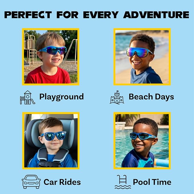 ARKAID Sonic the Hedgehog Boys Sunglasses | 100% UV Protection | Official Sega Sonic the Hedgehog Boys Sunglasses | Impact Resistant | Gift Idea | Fits Most Kids