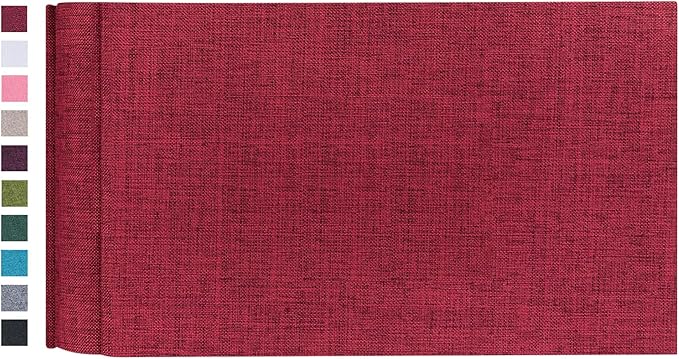 Mublalbum Small Photo Album 4x6 100 Photos Linen Cover Picture Book with Horizontal Pockets for Family Wedding Baby and Anniversary (Red)