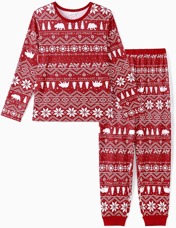 PATPAT Christmas Family Matching Pajama Sets Includes Christmas Socks - Perfect for Family Photos & Holiday Celebrations