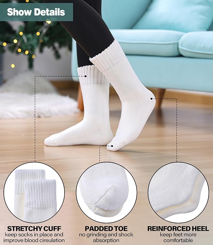 LANLEO Women Men Thermal Socks Warm Winter Extra Thick Insulated Heated Ski Crew Boot Socks for Cold Weather