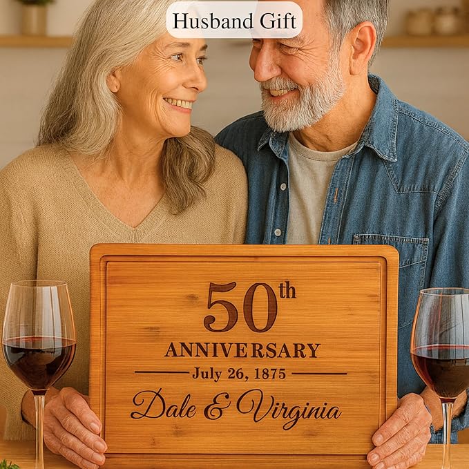 Personalized Unique Anniversary Wedding Gifts for Couples - Men, Women, 1st to 25th or 50th Anniversary Present for Him, Her, Husband, Wife, Parents, Best Custom Couple Gift Ideas