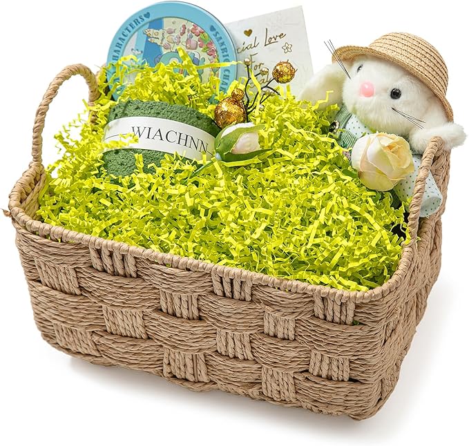 Mefleet 1/2 LB Crinkle Cut Paper Shred Filler 8 oz Light Green Crinkle Shredded Paper for Gift Box - Gift Basket Bag Filler - Grass Cushion Stuffing for Easter, Mother's day, Holiday Packaging Wrapping