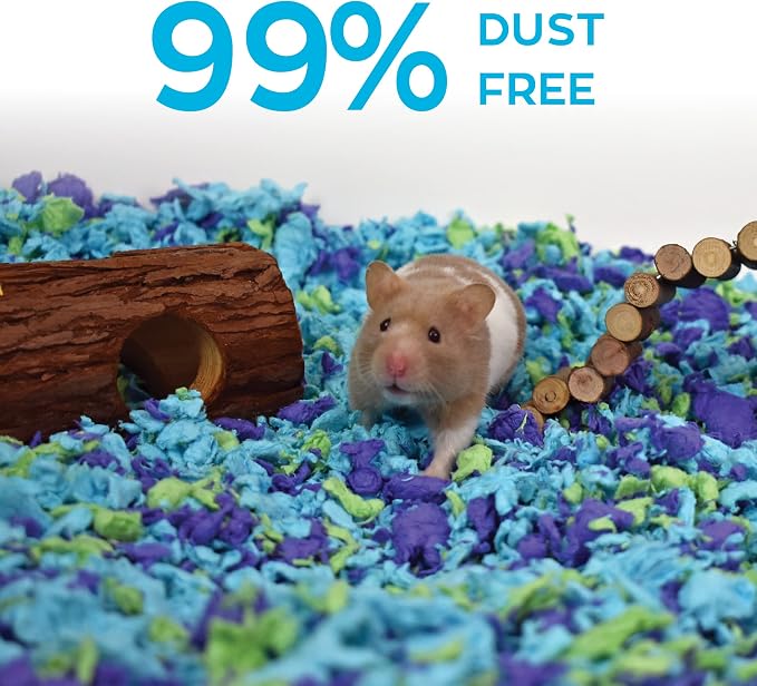 Carefresh Sea Glass Natural Paper Small Pet Bedding, Odor Control 50L | 2X more absorbent, 99% dust free, odor control, Biodegradable and compostable, For hamsters, rabbits and guinea pigs