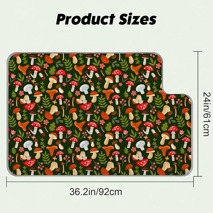 Bienbee Ferret Cage Liner Set, Leakproof Ferrets Cage Accessories for Small Animals Rats Chinchillas Hedgehogs Ferrets(Green Mushroom,Top Pan Liner)