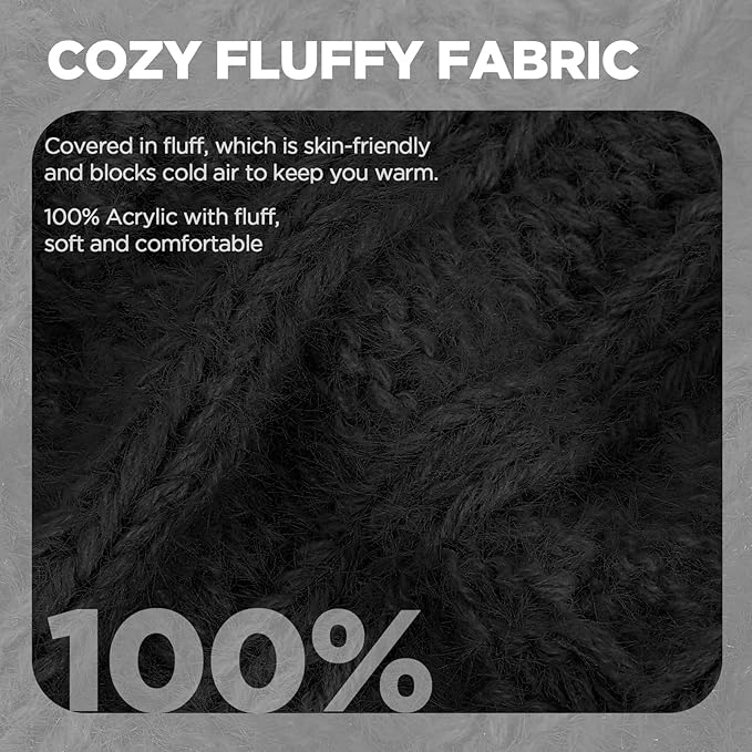 Womens Beanie Hat Infinity Scarf Touchscreen Gloves Fleece Headband 4 in 1 Winter Clothes Set Gifts for Women