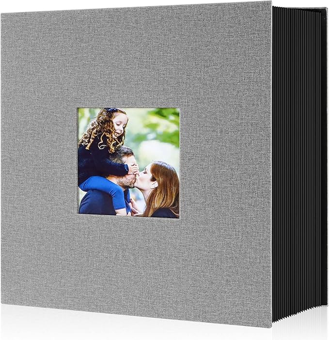 Ywlake Photo Album 4x6 1000 Pockets, Extra Large Capacity Linen Cover Picture Albums Holds 1000 Horizontal and Vertical Photos Grey