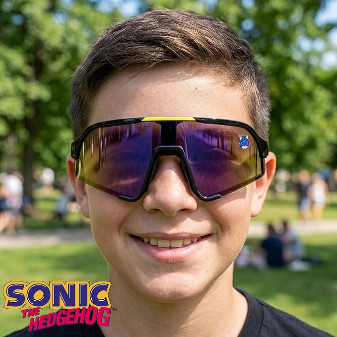 ARKAID Sonic the Hedgehog Boys Sunglasses | 100% UV Protection | Official Sega Sonic the Hedgehog Boys Sunglasses | Impact Resistant | Gift Idea | Fits Most Kids