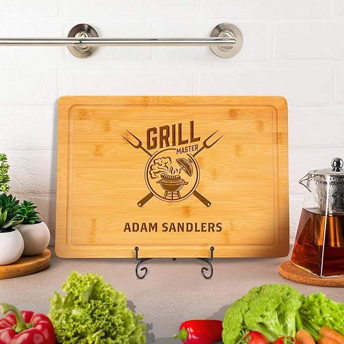 Personalized Cutting Board, Custom Engraved Bamboo Wood Cutting Boards, Customized Name Grill Charcuterie Board, Christmas, Housewarming Gift, Multiple Sizes, Engraved in USA by My Sign Center