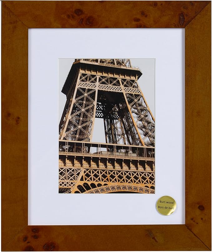 Concepts DHD, Burl Wood Picture frame, Wallhung Or Tabletop Décor In Bulk, Table Or Wall Photo Collage (8x10 matted to 5x7, 4 Pack)