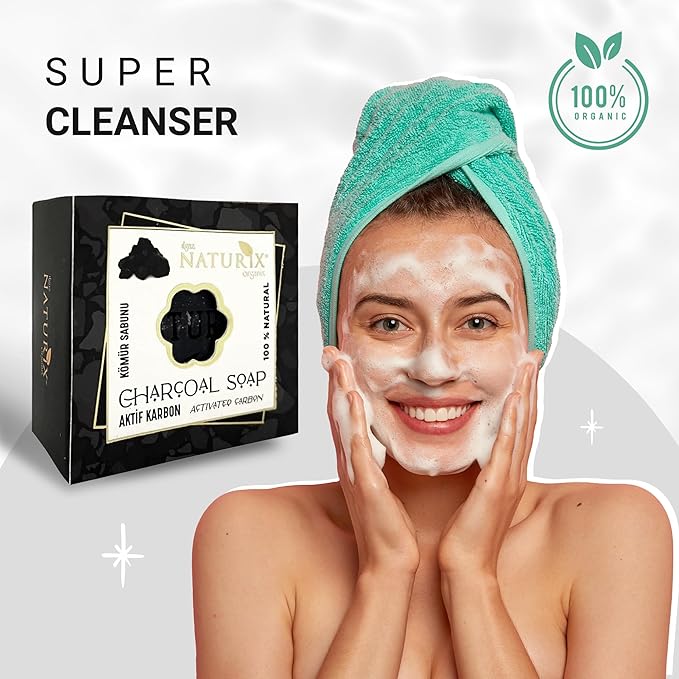 Coal Organic Bar Soap Moisturizing Soap Made from Natural Oil | Hair Hand Face Body Bath Wash | Skin Care Cleanser Shampoo
