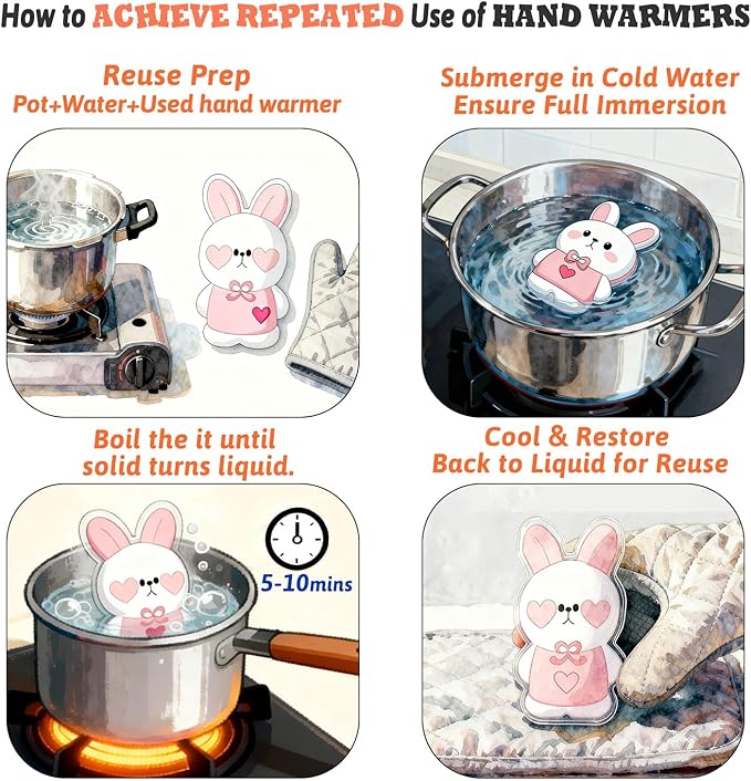8 PCS Reusable Hand Warmers, Reusable Heat Packs，Cute Heating Pack, Hot Therapy Compress, Reusabl Heating Pad for Pain Relief and Camping, Outdoor & Portable