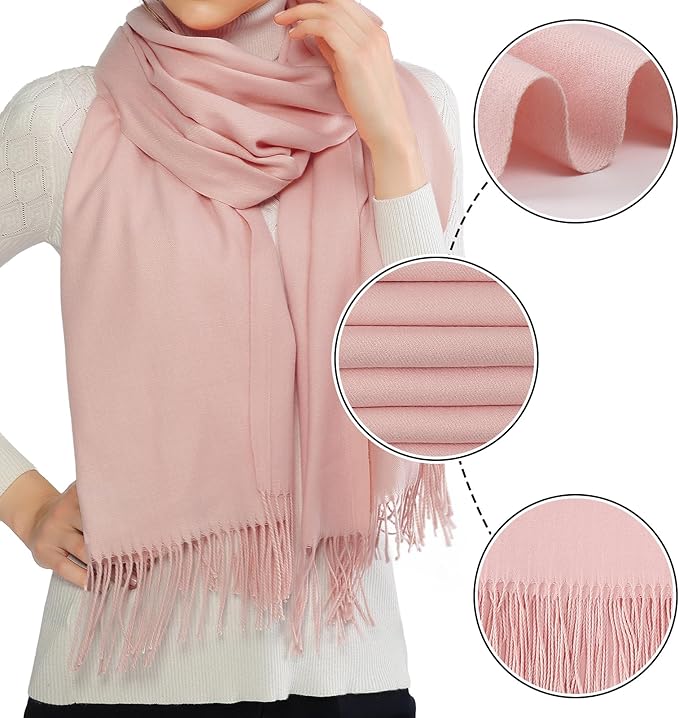RIIQIICHY Women's Scarf Pashmina Shawls and Wraps for Evening Dress Bridesmaid Wedding Bridal Winter Warm Long Large Scarves