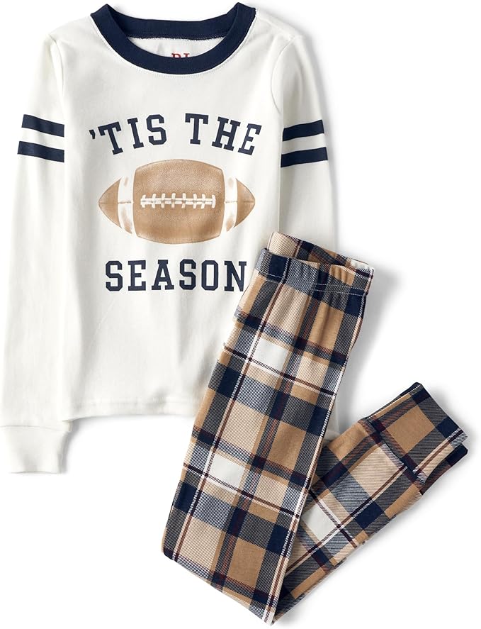 The Children's Place Baby Family Matching, Football Pajama Sets, Cotton