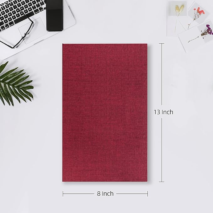 Mublalbum Small Photo Album 4x6 300 Photos Linen Cover Picture Book with Horizontal Pockets for Family Wedding Baby and Anniversary (Red)