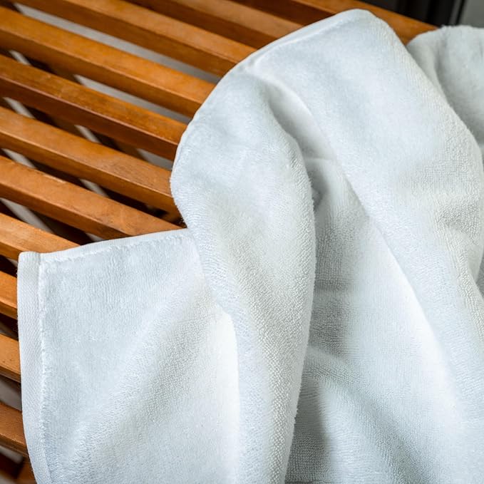 Luxury Bath Towels, 4 Pack - Ultra Plush, GOTS Organic Turkish Cotton - Extra Thick Towels - Ultra Absorbent and Extra Fluffy - for Bathroom, Spa, Hotel - White
