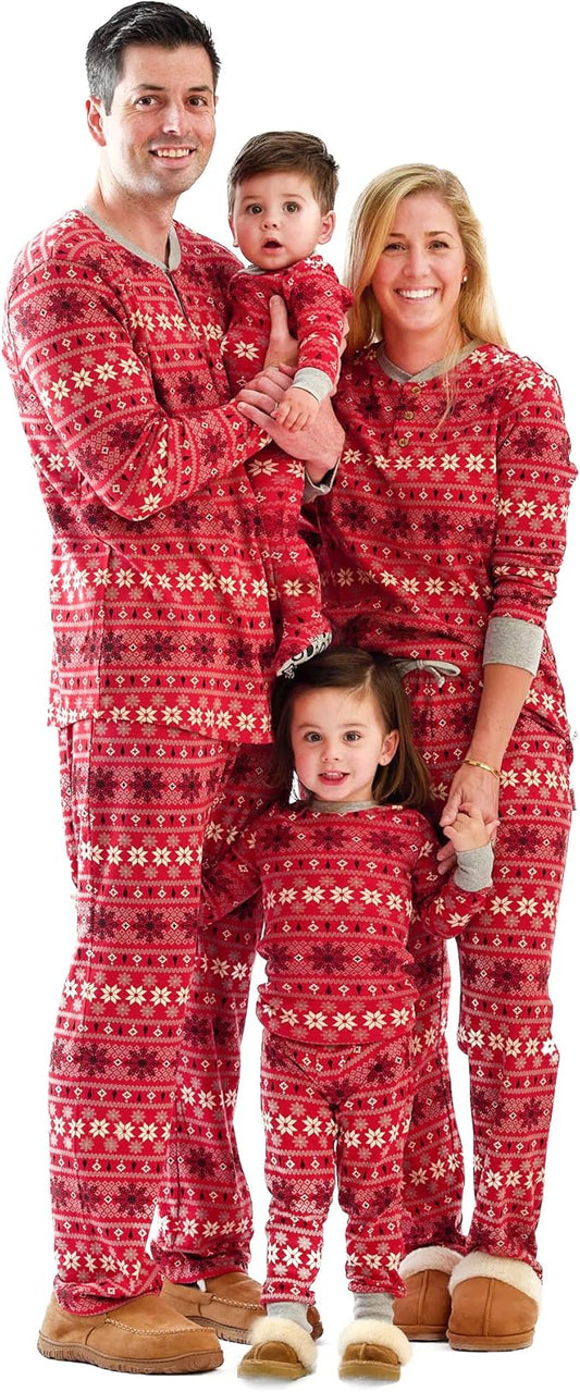 JAMIE Matching Family Jammies Holiday Pajamas 100% Organic Cotton PJs Adults, Kids, Toddlers, Baby, Pets