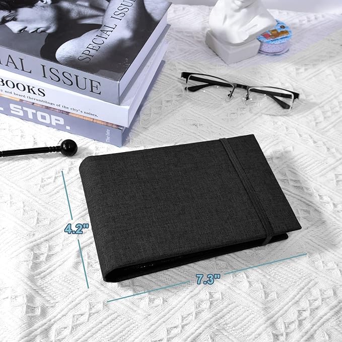 2PACK 4x6 Photo Album, 4x6 100 Pockets Linen Cover Photobook Small Capacity Pictures Book Easy to Classify and Portable for Wedding Family Baby Vacation (Black)