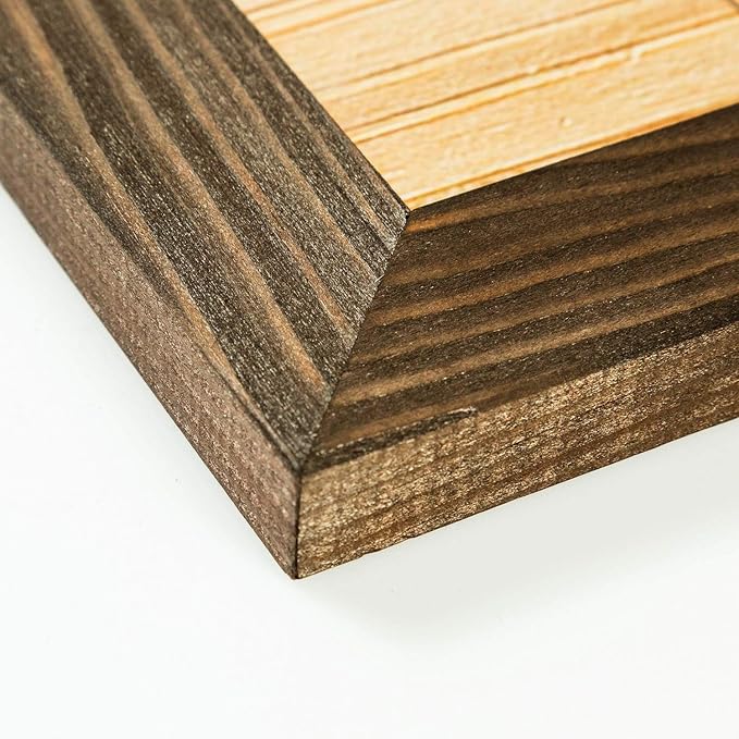 Rustic Wooden Square Picture Frames 8x8 - Set of 2-100% Natural Solid Eco Wood with Real Glass for Wall Mounting and Tabletop Photo Frame - Brown Wenge