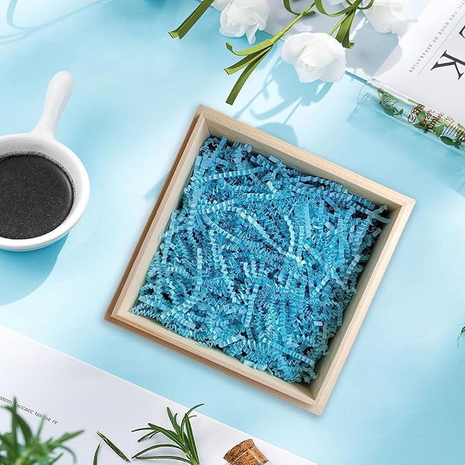 2 LB Deep Blue Crinkle Cut Paper Shred Filler Great for Gift Wrapping, Deep Blue Basket Fillers, Birthday, Gift Wrapping, Anniversary, Halloween Thanksgiving Christmas Party Decor Filling Supplies