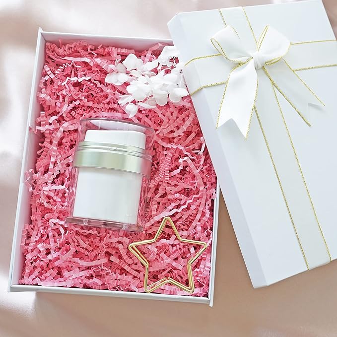 Bobobag - 1LB Crinkle Cut Paper Shred Filler Recyclable Gift Wrap Confetti Raffia Grass Shred Paper for Easter Baskets Filler Creative Eggs Decor (Pink)