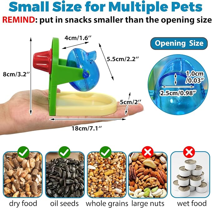 Rat Enrichment Foraging Toy, Intelligent Treat Dispensing Puzzle | Interactive Puzzle Design Inspires Natural Foraging Instincts, Slows Feeding Speed to Relieve Boredom and Anxiety for Rats