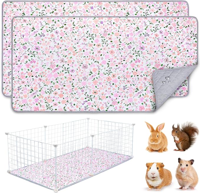 Unicorn Catcher 2 Pack Washable Guinea Pig Cage Liner, Waterproof Bedding | Reusable Absorbent Bedding For Rabbits, Hamsters, And Hedgehogs With A Leak-Proof Design To Keep Cages Dry And Clean