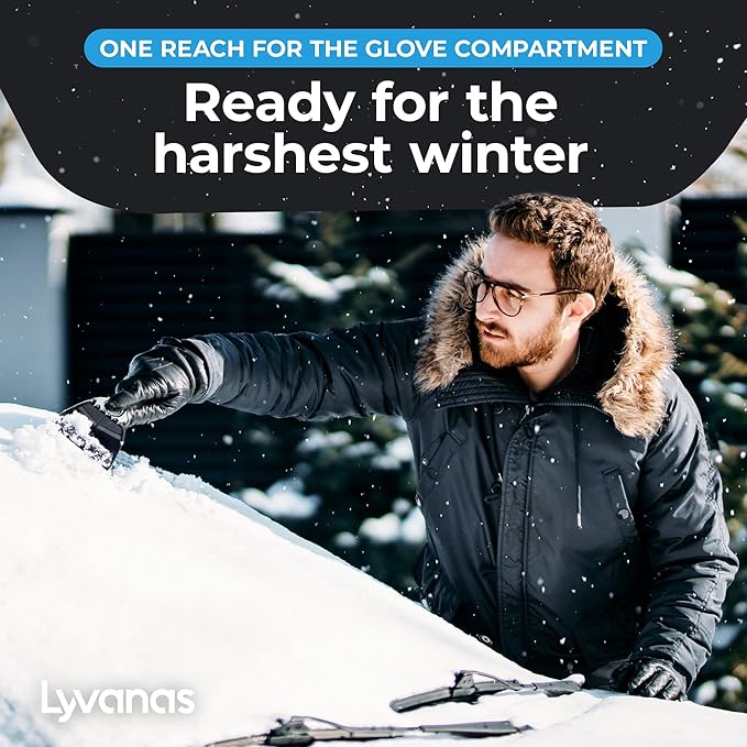Car Ice Scraper for Car Windshield Test Winner 2026* - Ergonomic Professional Snow Scraper for Car Fast & Strong - Efficient & Safe Windshield Scraper for Ice and Snow