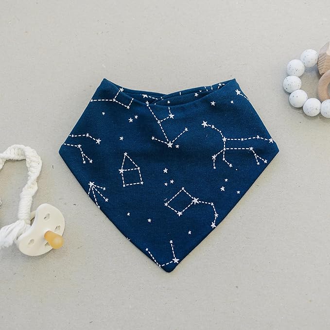 Woolino Merino Wool Baby Bibs - Highly Absorbent Bandana Bib with Cotton Outer Layer and Merino Wool Inner Layer - Pack of 2