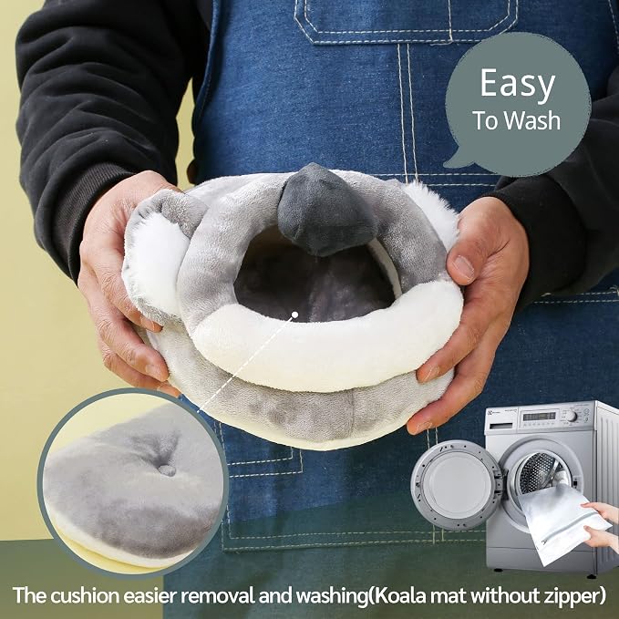 JanYoo Hamster Guinea Pig Supplies Bed Accessories House Hedgehog Cage Supplies Chinchilla Ferret Rat Gerbil (S,Koala)