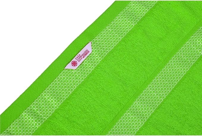 CASA COPENHAGEN Designed in Denmark 600 GSM 2 Large Bath Towels 2 Large Hand Towels 2 Washcloths, Super Soft Egyptian Cotton 6 Towels Set for Bathroom, Kitchen & Shower - Lime Green