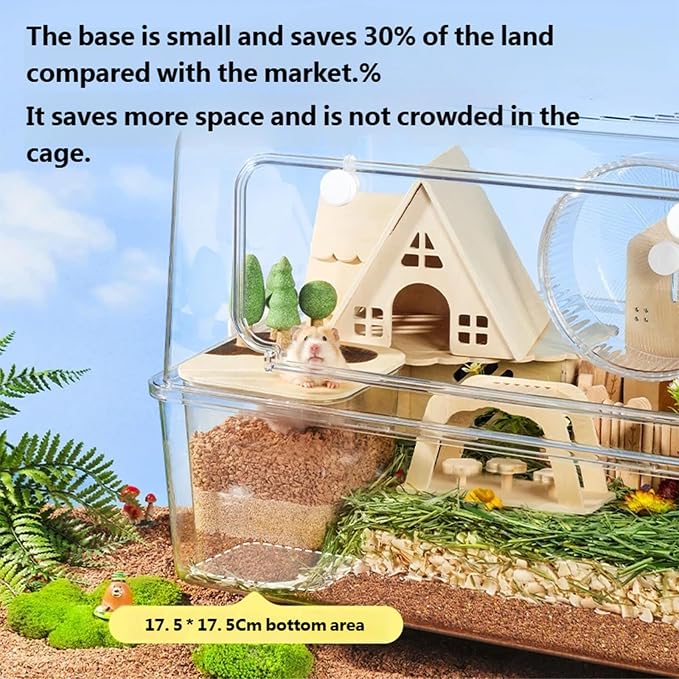 Hamster Sand Bath Box for Depth Digging Activity and Instincts Simulation with Transparents Viewing Panel