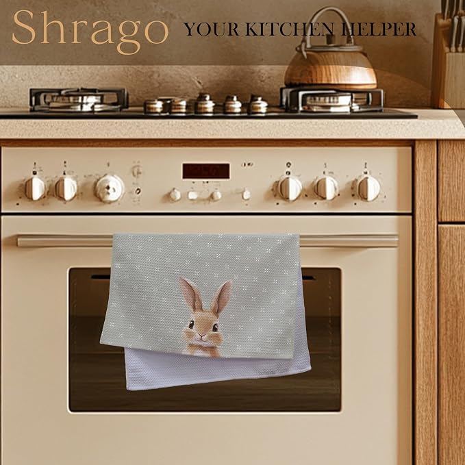Cute Bunny Bathroom Hand Towels, Kids Bathroom Decor, Rabbit Lovers Gifts, Forest Bunny Nursery Decorative Hand Towels for Kids Bath Room Washroom Toilet, 16x24 Inch