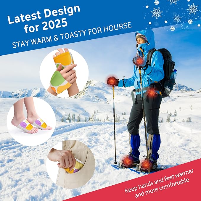 Hand Super Warmers - Long Lasting Natural Odorless Air Activated Warmers 10 Packs Heated Gloves
