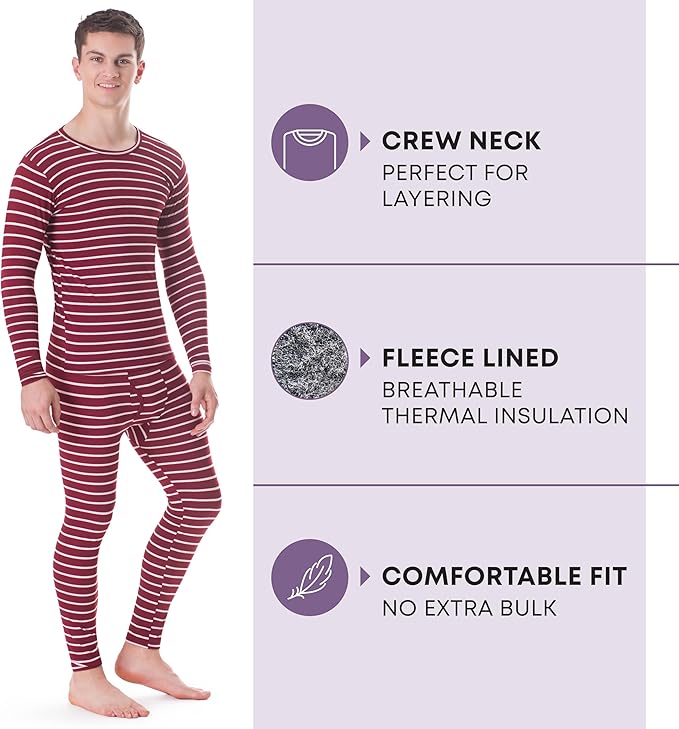 Rocky Thermal Underwear Men Long Johns Men Thermal Underwear Thermals Mens Base Layer Mens Thermals Top and Bottom Set