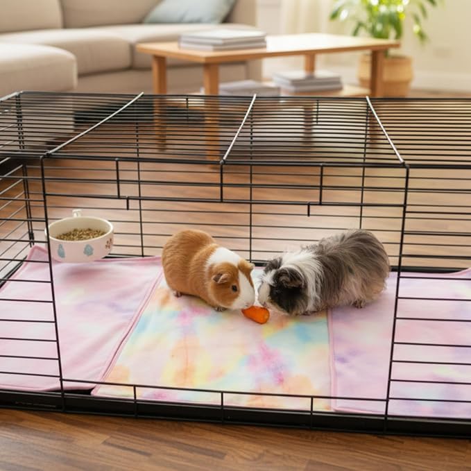 Guinea Pig Cage Mat - 3 Pack 19.2"*24" Waterproof Small Animal Bedding Accessories for Guinea Pig Rat Hamster Chinchilla Hedgehog Rabbit Ferret- Washable Soft Fleece Pet Cage Liner Blankets