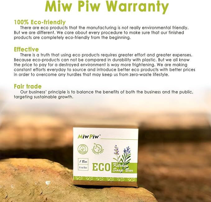 Vegan Dish Soap Bar - Large 6 Ounce - Lather Clean Safe Ingredients- Plastic Free Palm Oil Free - Zero Waste Eco Friendly Kitchen Dishwashing Solid Soap
