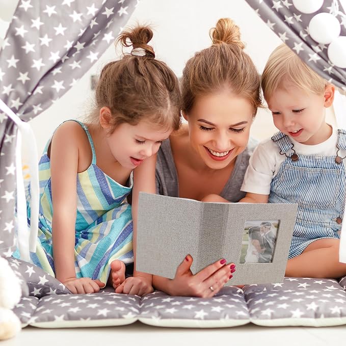 vivinin 2 Pack Photo Album 5x7, Linen Cover Photo Book, Small Photo Album Book for 36 Pockets Hold 72 Pictures, Picture Book for Photos Family Anniversaries Baby Vacations (Beige)
