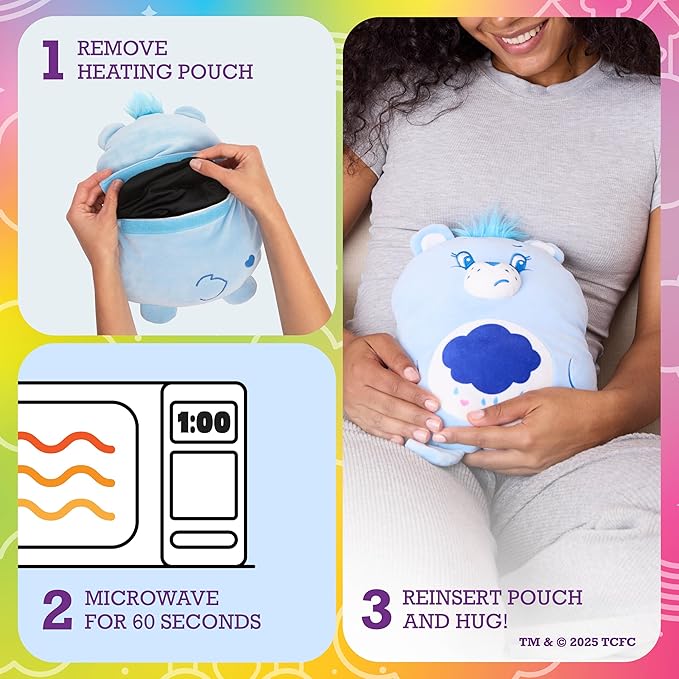 Happy Helpers Grumpy Bear By Relatable, The Cozy Comfort That's Anything But Boring, Get Relief with This Plush Heating Pad for Cramps and Body Pain, Includes 1 Microwavable Grumpy Bear Heating Pad